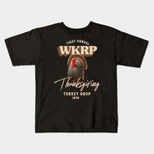 WKRP Turkey Drop Kids T-Shirt